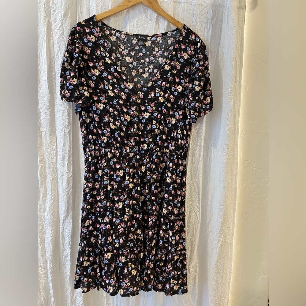 Black Floral Midi Dress